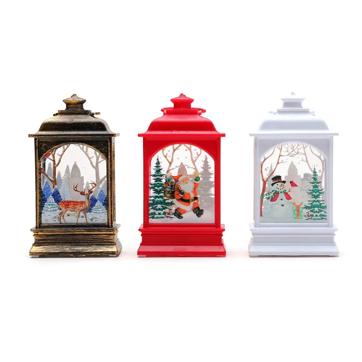 Christmas Lantern Wreath LED-Lit Warm Glow Indoor & Outdoor