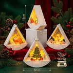 Christmas Light Decoration Triangular Santa Scene Warm White LED