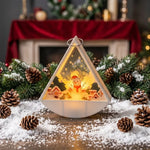Christmas Light Decoration Triangular Santa Scene Warm White LED