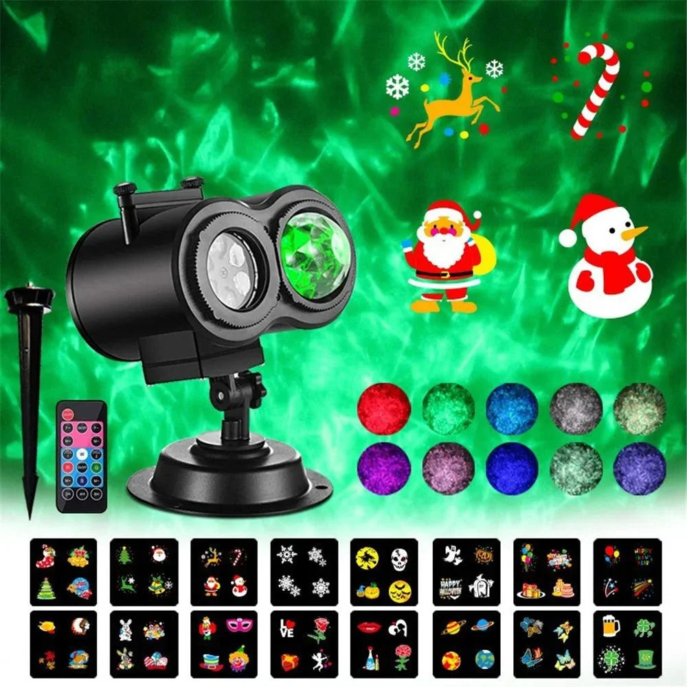 Christmas Light Projector 16 Slides IP44 Outdoor Use