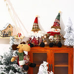 Christmas Moose Figure Soft Fabric & Faux Fur Antlers