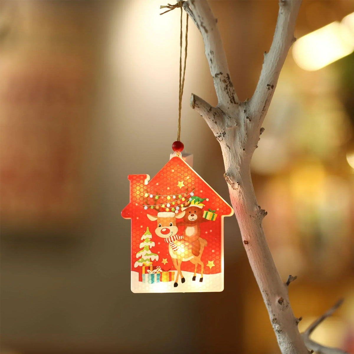 Christmas Ornament Energy-Saving LED Snowflake With Santa