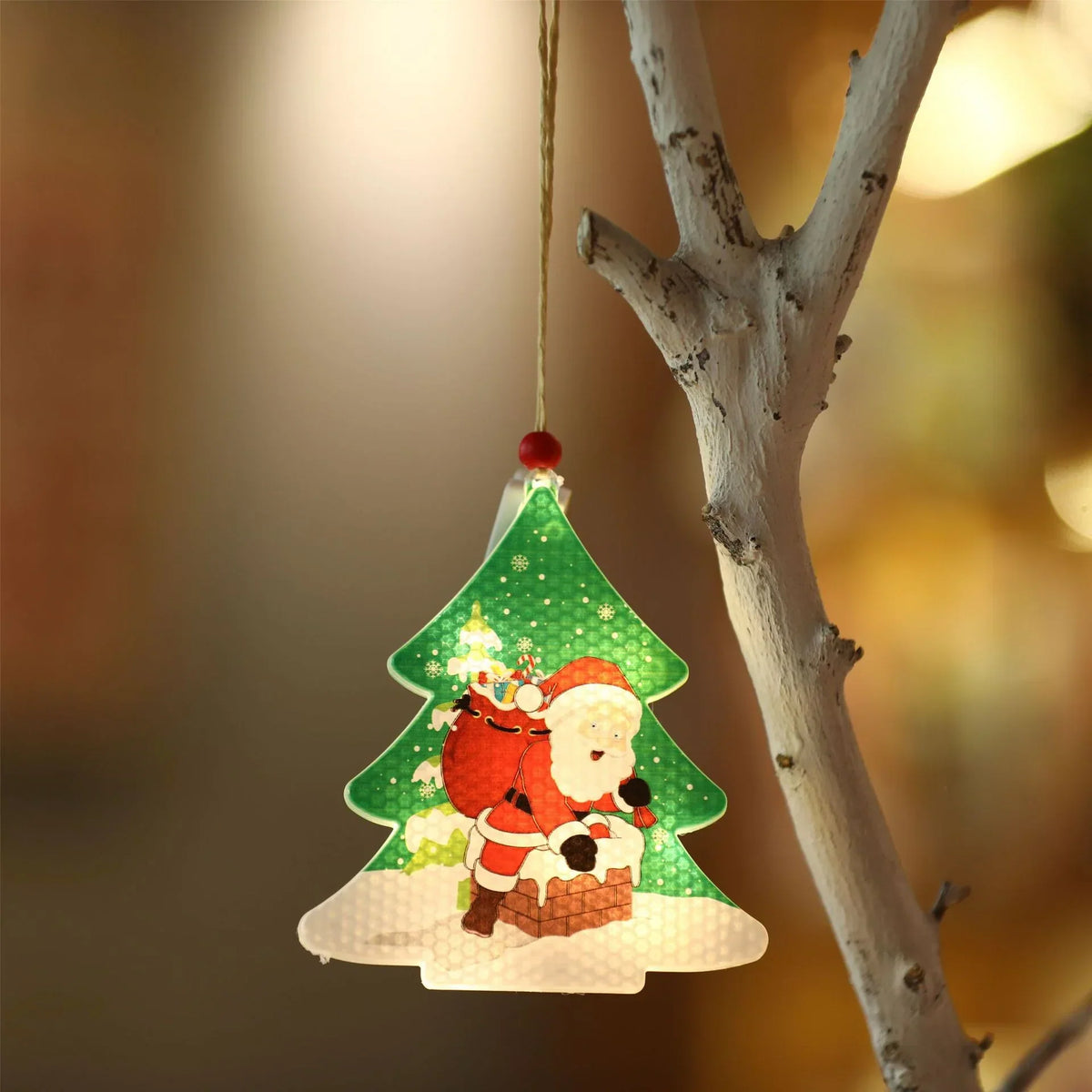 Christmas Ornament Energy-Saving LED Snowflake With Santa