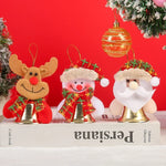 Christmas Ornament Felt Santa With Metallic Bell