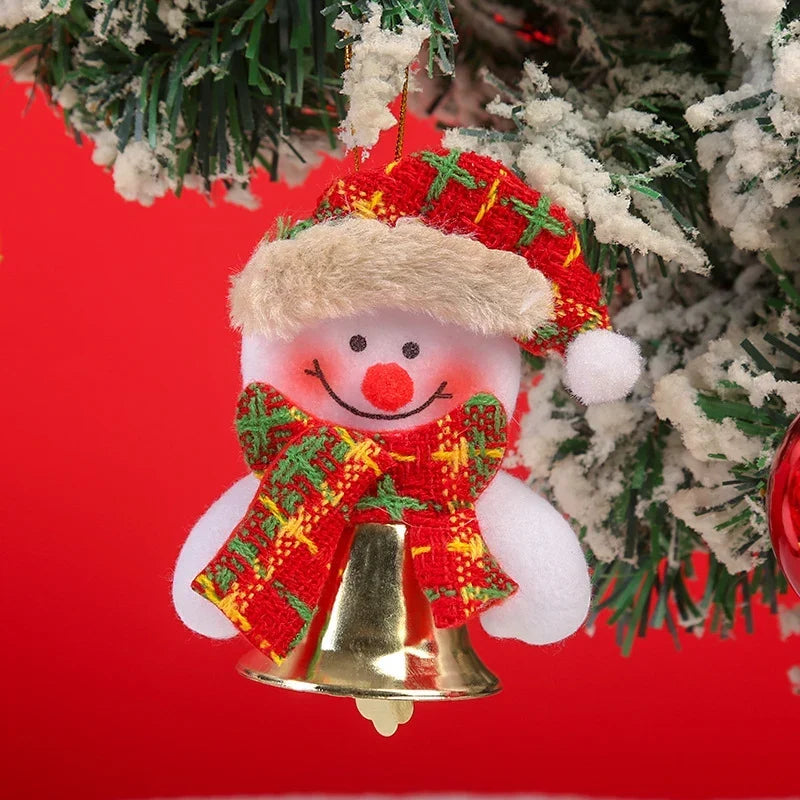 Christmas Ornament Felt Santa With Metallic Bell