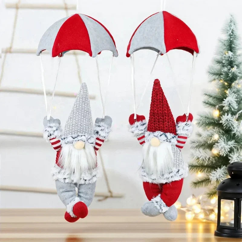 Christmas Ornament Hanging Parachute Santa Durable Fabric