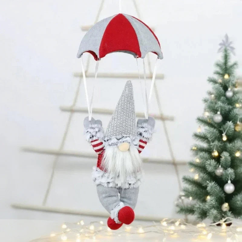 Christmas Ornament Hanging Parachute Santa Durable Fabric