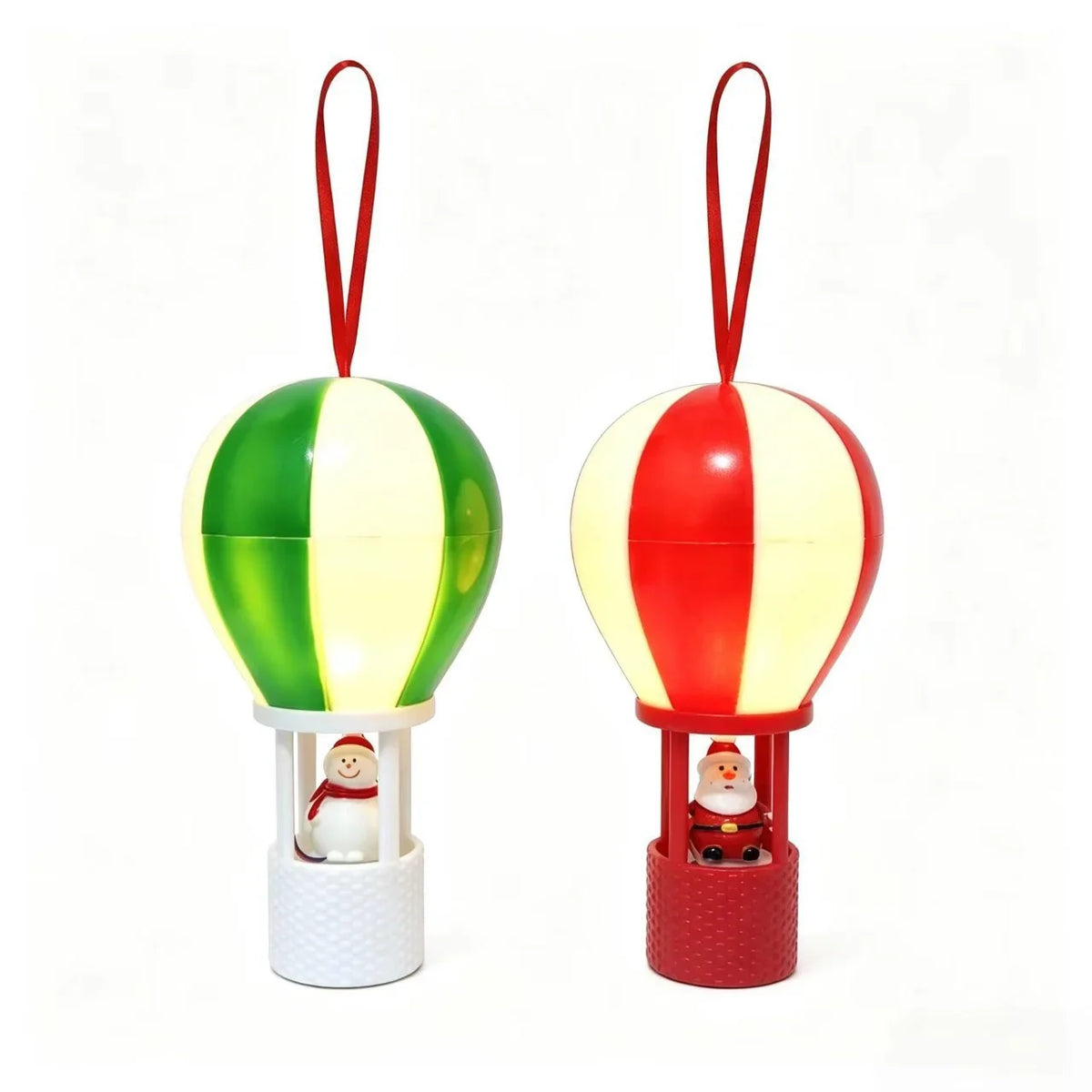 Christmas Ornament Hot Air Balloon Snowman Lightweight & Easy-Hang