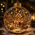 Christmas Ornament Light-Up Miniature Diorama Hanging Tabletop Display