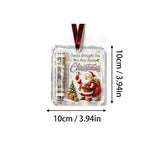 Christmas Ornament Money Holder Clear Acrylic With Ribbon