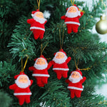 Christmas Ornament Set Santa Claus Shatterproof Plastic 6 Pack