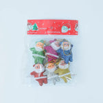 Christmas Ornament Set Santa Claus Shatterproof Plastic 6 Pack