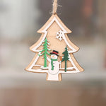 Christmas Ornaments Laser-Engraved Natural Wood