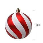 Christmas Ornaments Shatterproof Red & White Striped