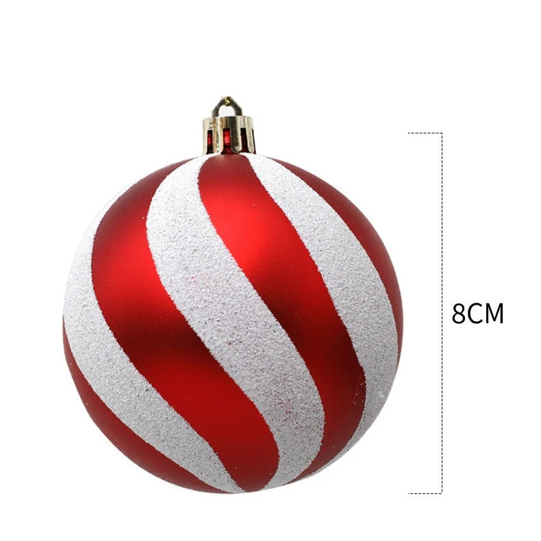 Christmas Ornaments Shatterproof Red & White Striped