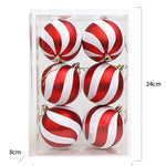 Christmas Ornaments Shatterproof Red & White Striped