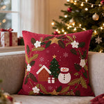 Christmas Pillow Cover Embroidered Sequins Concealed Zipper