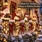 Christmas Porch Railing Lights Warm Glow Hanging Ornaments
