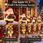 Christmas Porch Railing Lights Warm Glow Hanging Ornaments