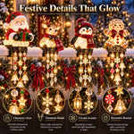 Christmas Porch Railing Lights Warm Glow Hanging Ornaments
