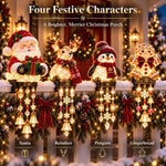 Christmas Porch Railing Lights Warm Glow Hanging Ornaments