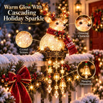 Christmas Porch Railing Lights Warm Glow Hanging Ornaments