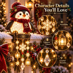 Christmas Porch Railing Lights Warm Glow Hanging Ornaments