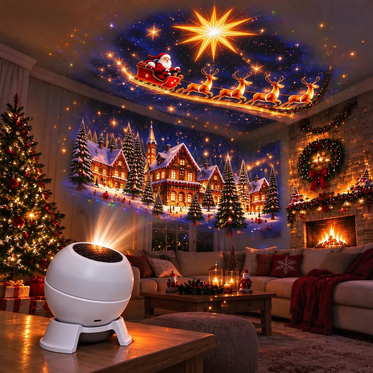 Christmas Projector Light USB-Powered Festive Wall & Ceiling Projections