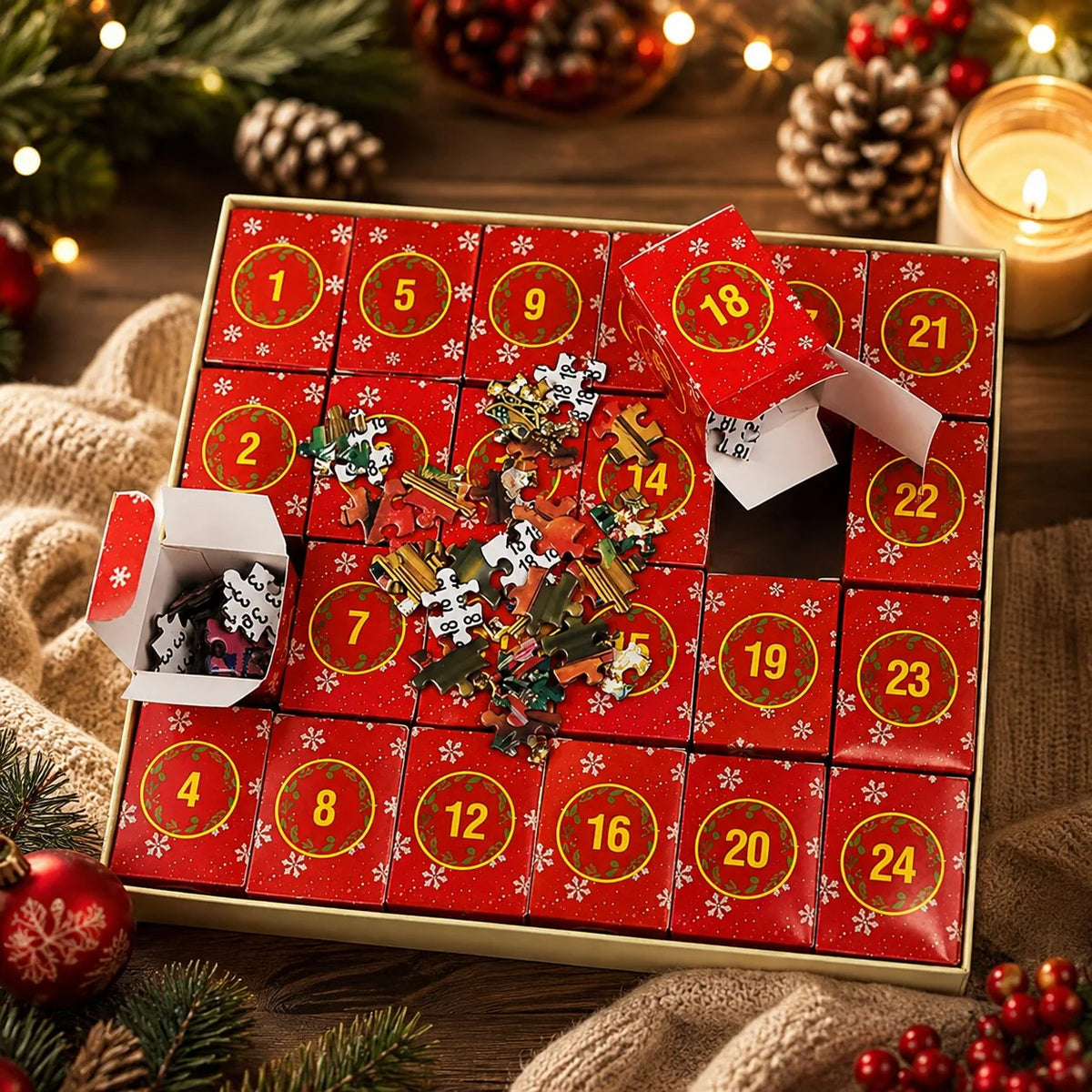 Christmas Puzzle Advent Calendar 1008 Pieces Poster Included