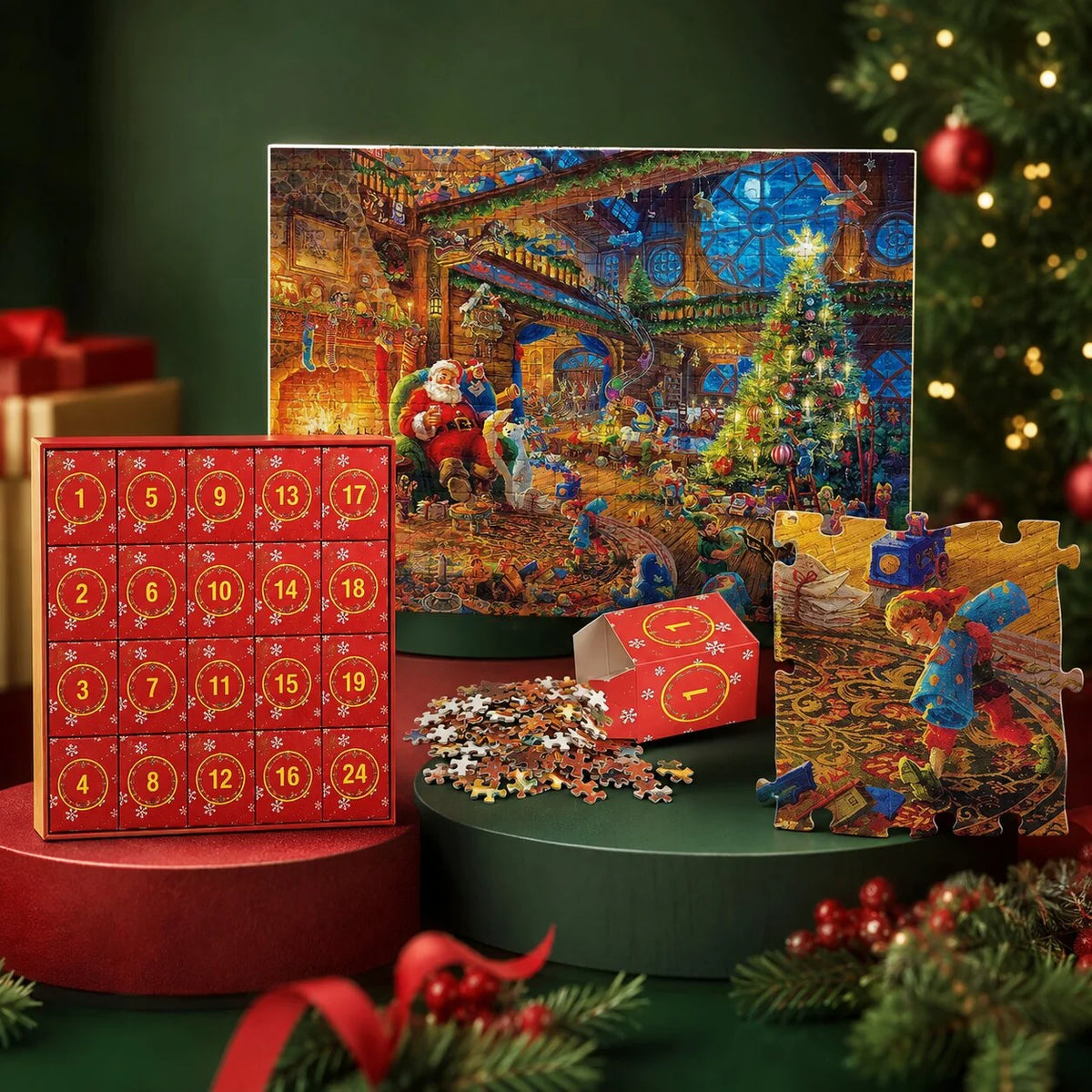 Christmas Puzzle Advent Calendar 1008 Pieces Poster Included
