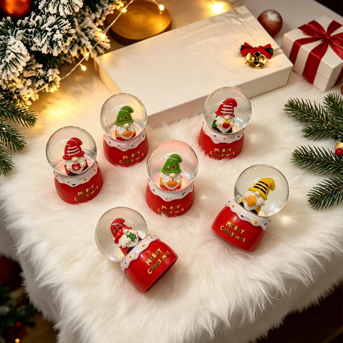 Christmas Snow Globe Shatterproof Glass & Resin Festive Figurines