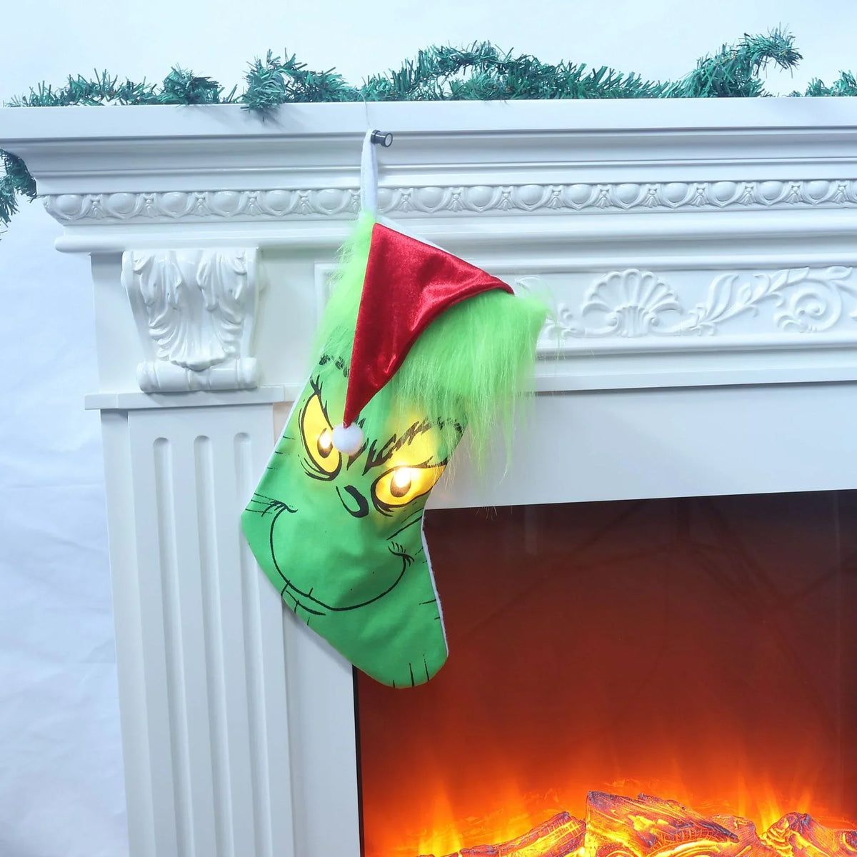 Christmas Stocking Character Face Fluffy Cuff Durable Fabric