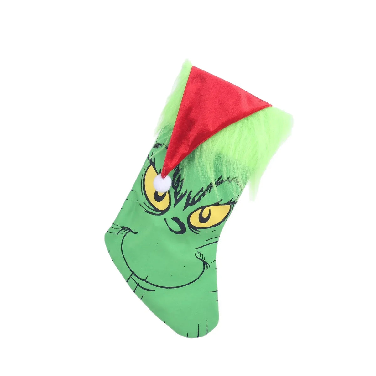 Christmas Stocking Character Face Fluffy Cuff Durable Fabric