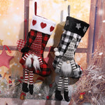 Christmas Stocking Durable Fabric Gnome Motif