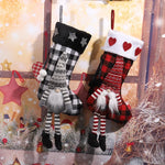 Christmas Stocking Durable Fabric Gnome Motif