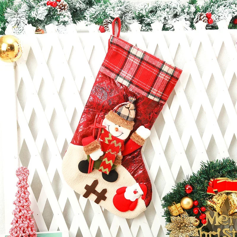 Christmas Stocking Extra-Large Soft Durable Fabric Hanging Loop