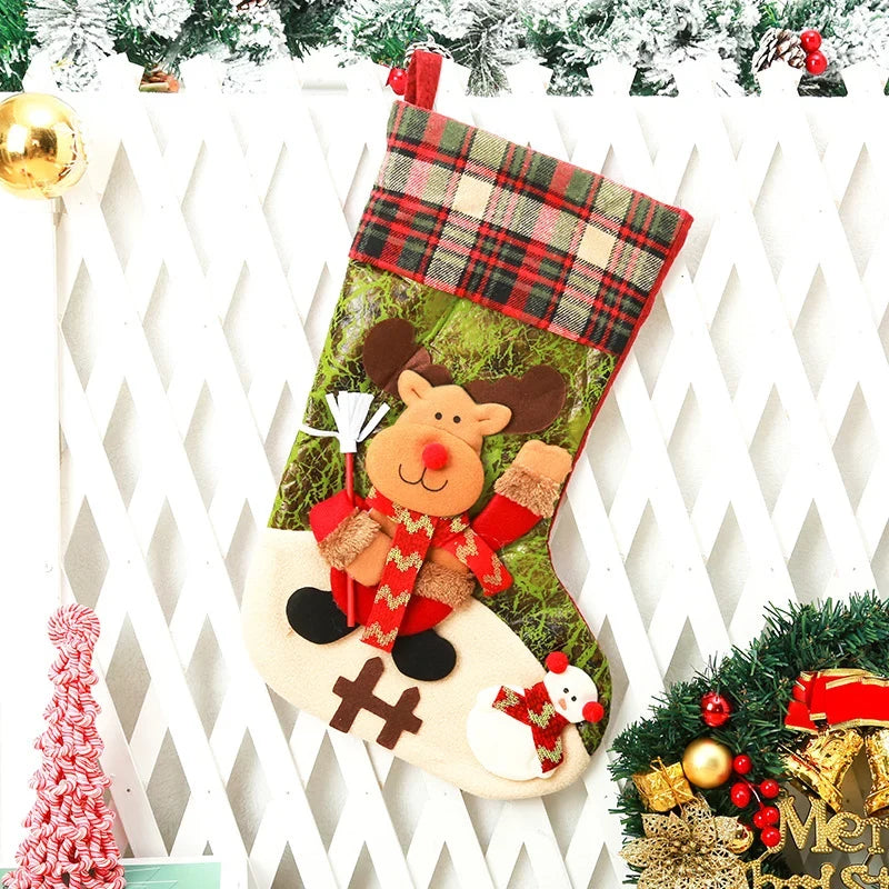 Christmas Stocking Extra-Large Soft Durable Fabric Hanging Loop