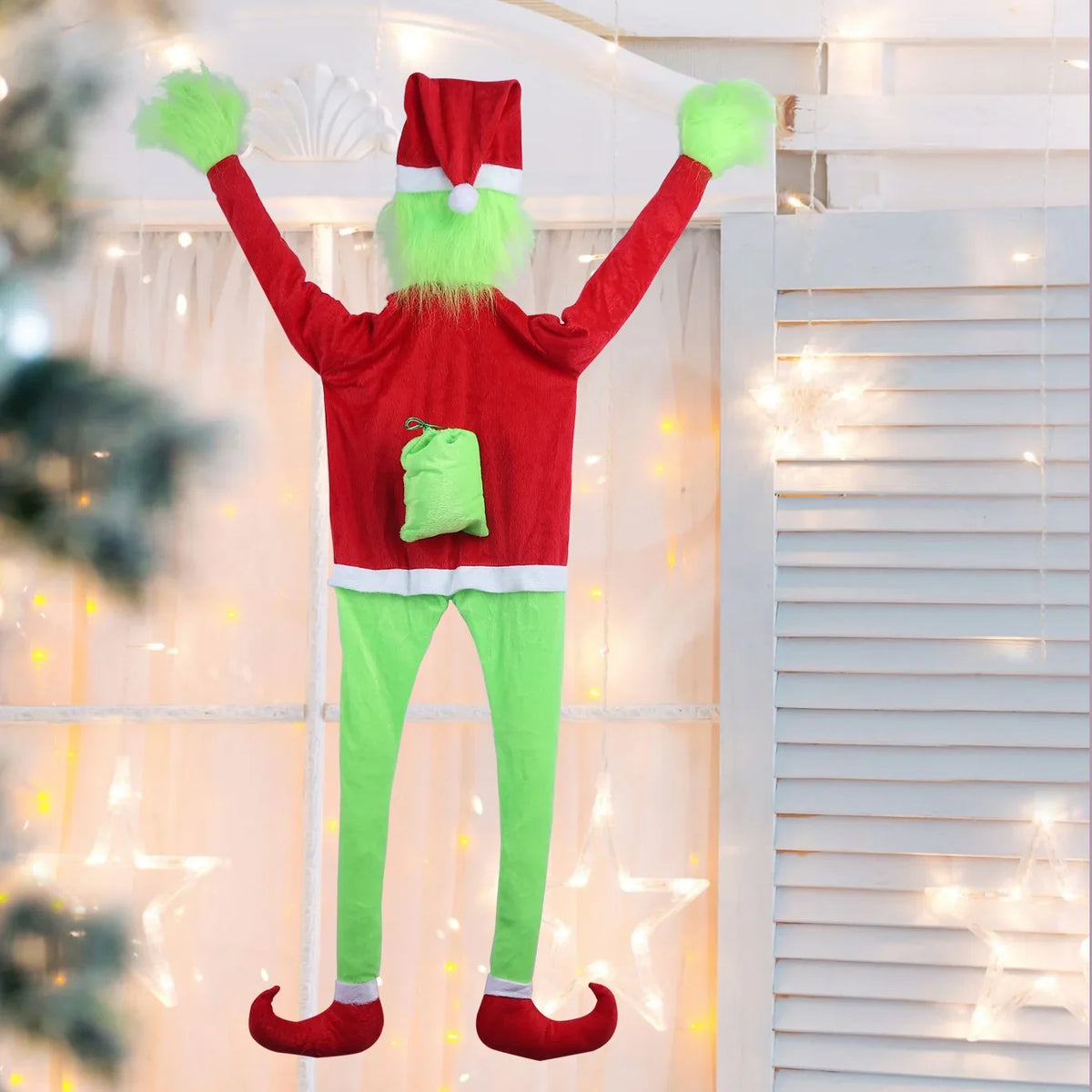 Christmas Stocking Grinch Design Spacious Durable Soft Fabric
