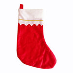Christmas Stocking Large White Wave & Gold Trim