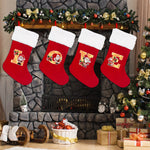 Christmas Stocking Personalized Red Plush With White Trim