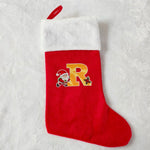 Christmas Stocking Personalized Red Plush With White Trim