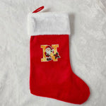 Christmas Stocking Personalized Red Plush With White Trim