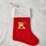 Christmas Stocking Personalized Red Plush With White Trim