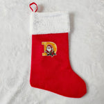 Christmas Stocking Personalized Red Plush With White Trim