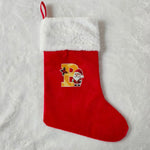 Christmas Stocking Personalized Red Plush With White Trim