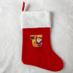 Christmas Stocking Personalized Red Plush With White Trim