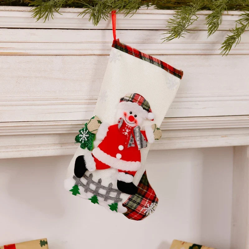 Christmas Stocking Reindeer Motif Durable Fabric