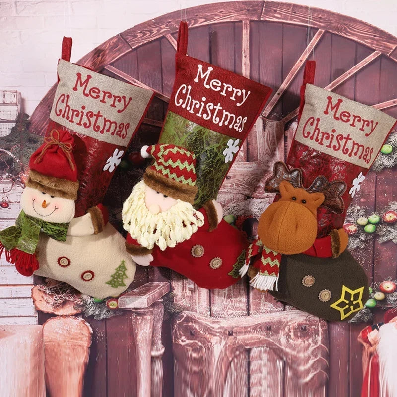 Christmas Stocking Snowman Design Soft Durable Spacious