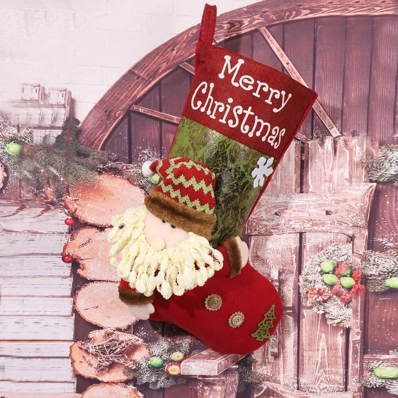 Christmas Stocking Snowman Design Soft Durable Spacious