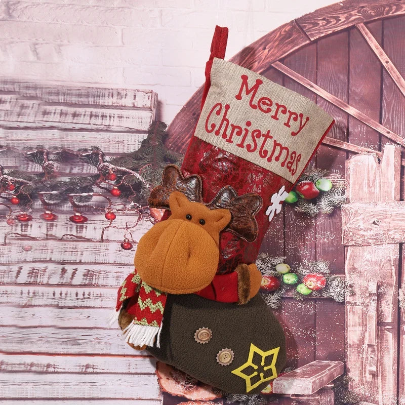 Christmas Stocking Snowman Design Soft Durable Spacious